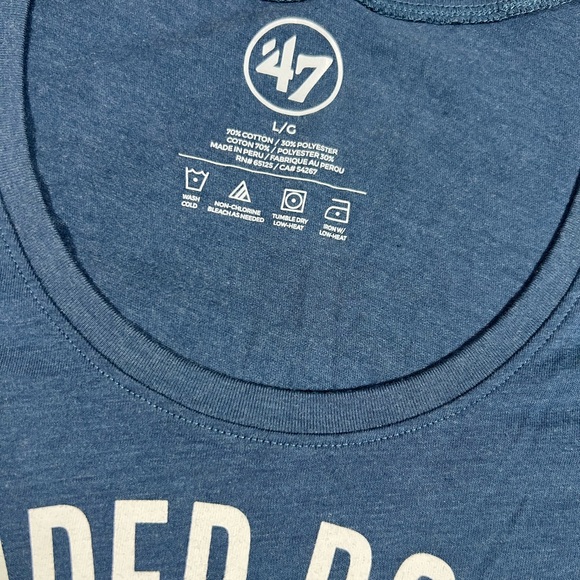 NWT Super Bowl Atlanta ‘47 grey blue  T-Shirt Woman’s Size Adult - L - Picture 3 of 5